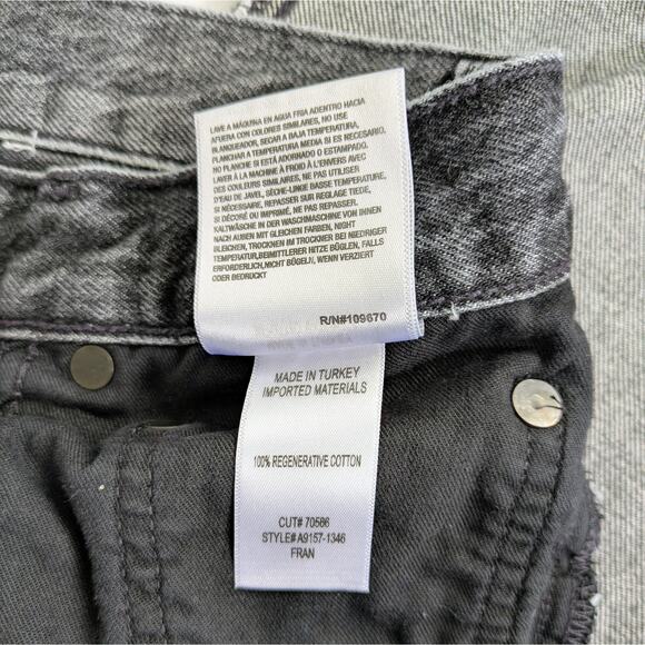 AGOLDE Fran Low Slung Jeans 26 Charcoal Straight Leg Rigid Button Fly - Picture 3 of 11